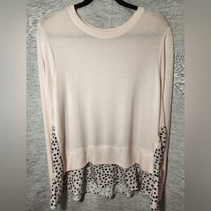 Tribal Large Pale Pink Polka Dots Large Long Sleeve